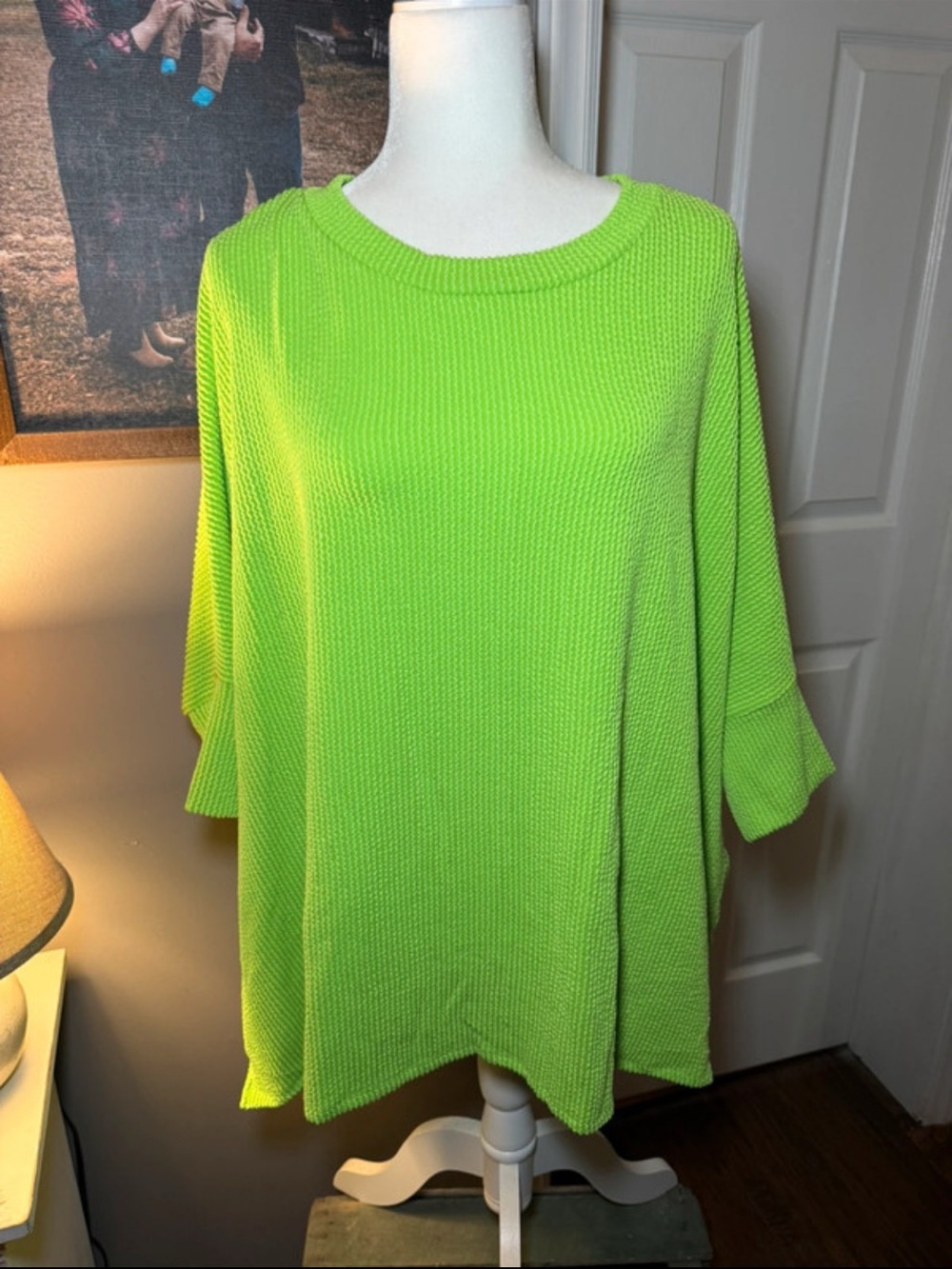 Women's Neon Lime Knit Pullover Sweater